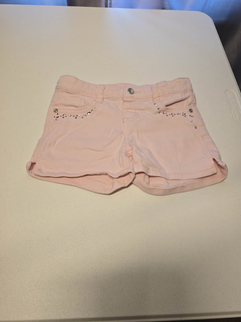 Girls' Light Pink Embellished Denim Shorts Size 6x